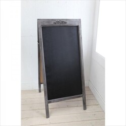 ブラックボード メニュースタンド 黒板 サインボード ダークグレー アンティーク風 アンティーク調 木製 店舗什器 シャビーシッ