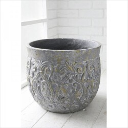 プランター 陶器鉢 鉢カバー グレー ゴールド ゴシック グランデポット ラージ ポットカバー プランターカバー プランター 鉢 ガ