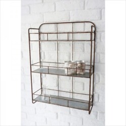 ウォールシェルフ 壁掛け棚 ヴィンテージ風 シェルフ アンティーク調 ウォールラック 壁掛け 店舗什器 ブロカント フレンチカン