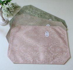 ランチョンマット 可愛い はっ水 撥水 薔薇柄 ダマスクローズ（八角）ジャガード 薔薇 姫系 花柄 ダマスク柄 テーブルマット ド