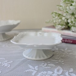 プチフール 陶器 プレート 日本製 ケーキスタンド ミニ 三つ葉 スクエア (361）焼き菓子 台座トレイ スウィーツトレー  ケーキス