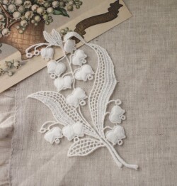 すずらん スズラン 鈴蘭 レースモチーフ ケミカルレース モチーフ レース 飾り ミュゲ 手芸 材料 花 アップリケ ナチュラル フラ