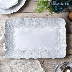 サービングプレート 大皿 プレースプレート ラセラミカ イタリア サービス皿 大きい皿 オードブルプレート 37cm セラミカ イタリ