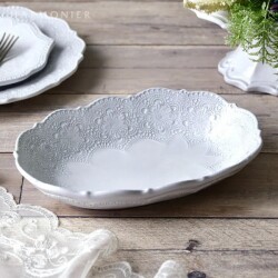 オーバルボウル 大皿 ラージボウル プラター 深皿 サラダボウル ラセラミカ イタリア 大 メイン皿 26cm メインプレート セラミカ