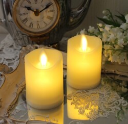 ＬＥＤ キャンドルライト ろうそく スモール ２個セット ホワイト ミニライト (8461) ＬＥＤ蝋燭 ロウソク型ライト LEDライト キ