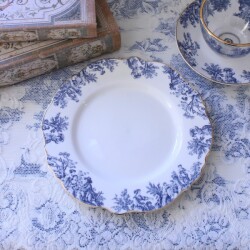 ケーキプレート トワルドジュイ ブルー 洋食器 ケーキ皿 円形 皿  フレンチ食器 アンティーク調 陶器 シャビーシック antique 可