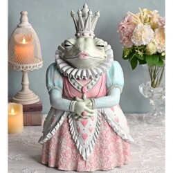 フロッグ クイーン オブジェ カエル 置物 かえる 女王 蛙 (1508) 可愛い ロココ調 姫系 フレンチテイスト 店舗装飾 ピンク