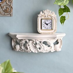 ヴェルサイユ ウォールシェルフ 壁飾り 置き型 飾り台 ホワイト ディスプレイスタンド (1564) コンソール クラシック ロココ調 