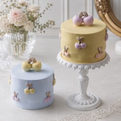 パステルケーキ チェリー 置物 ケーキ オブジェ フェイク (1491) 可愛い ロココ調 シャビーシック 姫系 フレンチテイスト 店舗装