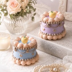パステルケーキ ホイップ 置物 ケーキ オブジェ フェイク フェイクスイーツ (1492) 可愛い ロココ調 シャビーシック 姫系 フレン