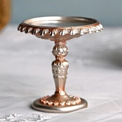 ミニスタンドトレイ トレイスタンド 飾り台 ゴールド オブジェ キャンドルホルダー ディスプレイスタンド (1511) 可愛い ロココ