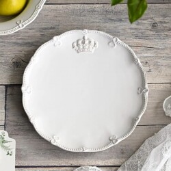 ロイヤルクラウン ラウンドプレート Ｍ ケーキプレート デザートプレート 20cm ホワイト 洋食器 アンティーク調 陶器 シャビーシ