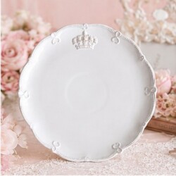 食器 クラウン ラウンドプレート Ｌ ディナープレート ホワイト メインプレート 25cm ランチプレート 洋食器 アンティーク調 陶