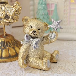 クリスマス テディベア オーナメント 可愛い ゴールド ベアー ツリーオーナメント クリスマスオーナメント ベア くま (1005) ク