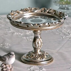 (SALE20%OFF) ミラートレースタンド ディスプレイスタンド シルバー ディスプレイトレイ インテリアトレイ トレイスタンド 円形 