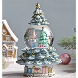 クリスマス置物 スノードーム ブルーツリー ソルジャー オブジェ クリスマスツリー 北欧 置物 可愛い クラシック アンティーク風