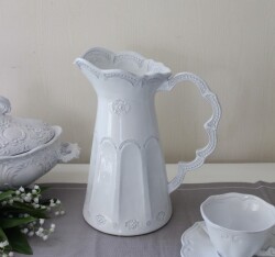 La Ceramica V B C ラ セラミカ イタリア ピッチャー ストライプ 100 水差し 花瓶 陶器 イタリア製 輸入食器 フレンチカント スタイルロココ