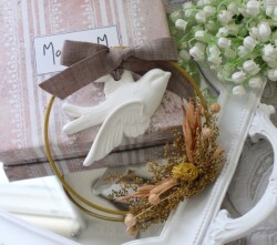 バード オーナメント 壁飾り アロマ 石膏 アロマ飾り マチルドエム フランス センティッドデコ 小鳥 壁掛け フィギエドルチェ (4