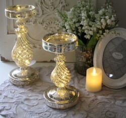 LED キャンドルホルダー マチルドエム フランス ガラス LEDキャンドルホルダー  ショート (517) ガラス 燭台 キャンドルスタンド