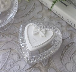 マチルドエム フランス ハート ジュエリーケース ガラス製 (161) ガラスケース 可愛い 小物入れ アクセサリーケース マチルドM M