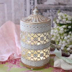 ランタン LED アンティーク風 オブジェ マチルドエム フランス LEDランタン アイアン＆ガラス ミディアム  (719) LEDキャンドル