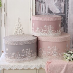 おしゃれ 収納ボックス ３個セット 小物入れ 可愛い収納 オーバルボックス マチルドエム フランス 軽量ボックス (962) 収納 楕円