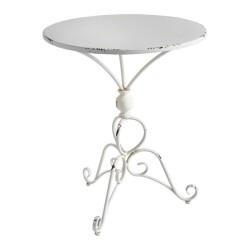 ティーテーブル コーヒーテーブル ガーデンテーブル フランス マチルドエム ラウンドテーブル ホワイト テーブル 丸 アンティー