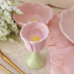 エッグカップ エッグスタンド ピンク フラワー 可愛い食器 チューリップ マチルドエム フランス（1202) マチルドM Mathilde M シ