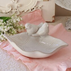 おしゃれ ペアバード トレイ 小物入れ バード 小鳥 トレー マチルドエム フランス（1165) マチルドM Mathilde M シャビーシック 