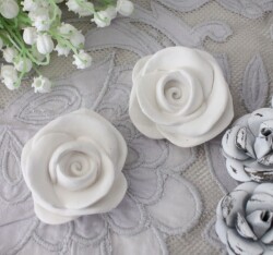 ローズ アロマ 置物 アロマストーン オブジェ ローズエレガント 薔薇 石膏 (221) マチルドエム フランス アロマディフューザー 