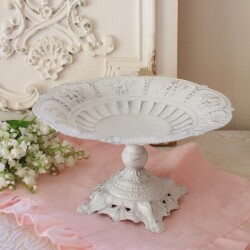 ホワイト デコラティブ スタンドトレイ コンポート ケーキスタンド ディスプレイトレイ （1175) おしゃれ マチルドエム フランス