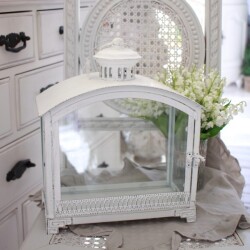 ランタン ガラスケース コレクションケース ホワイト ラージ (1172) ガラス収納ケース マチルドエム フランス ディスプレイケー