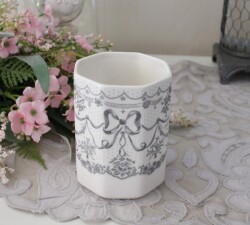 歯ブラシスタンド ブラシスタンド マルチスタンド 陶器 ホワイト マチルドエム フランス リボン (385) サニタリー マチルドM Mat