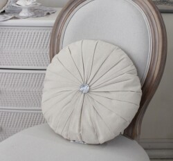 クッション ラウンドクッション 丸 円形 マチルドエム フランス クッション 丸型 リネンベージュ (245) 円形クッション マチルド