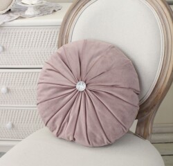 可愛い クッション 円形 丸型 ベロア ピンク マチルドエム フランス (244) 円形クッション マチルドM Mathilde M. シャビーシッ