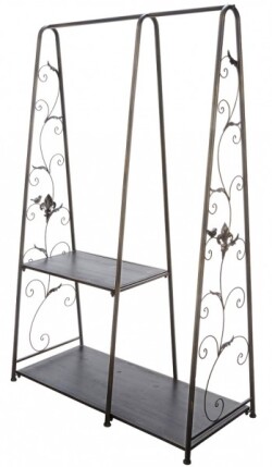 ハンガーラック 収納 コートハンガー マルチラック オープンラック アイアン ダークブロンズ  (71876) アンティーク調 ロココ調 