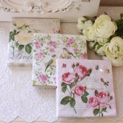 ペーパーナプキン 紙ナプキン ドイツ製 33ｃｍ角 ナプキン アフタヌーンティー 花柄 薔薇 ローズ ヨーロピアン シャビーシック 