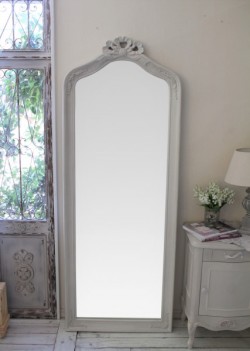 姿見ミラー スタンドミラー アンティーク調 大型 可愛い 洋風 ヨーロピアン (リュバン 1371) 木製 ロココ調 姫系 姫家具 ネコ脚 