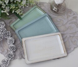 シャビープティトレー トレイ 小物入れ トレー ミニトレイ ホワイト ブルー グリーン ミニトレー アンティーク風 アンティーク  