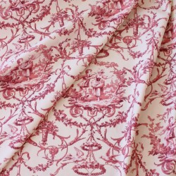 トワルドジュイ フランス 生地 カップル ルージュ フランス製 輸入生地 カーテン生地 インテリアファブリック カルトナージュ お