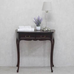 コンソール リビングデスク 猫脚 ブラウン 引き出し マホガニー 75 ヨーロピアン フルール 東海家具 家具 ダークブラウン ロココ