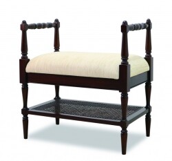 ベンチスツール ブラウン スツール 玄関スツール 補助椅子 アンティーク調 椅子 ヨーロピアン ロココ調 フルール 輸入家具 東海