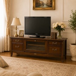 家具 ヨーロピアン 象嵌 イタリア テレビ台 テレビボード 120 TVボード ブラウン ベネチア アンティーク調 クラシカル アンティ