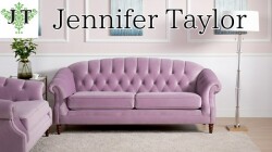 ３人掛けソファ 三人掛けソファ ベロア ピンク ソファ ジェニファーテイラー Bernadette ロココ調 輸入家具 アンティーク風 シャ
