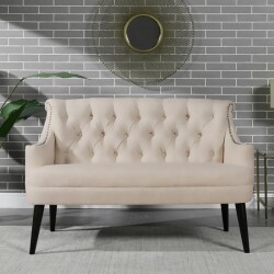 ジェニファーテイラー 2人掛けソファ 二人掛けソファ チェスターフィールド 二人掛け ソファ ベージュ 布張り クラシック モダン