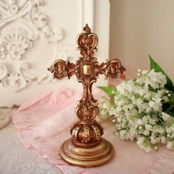 十字架 クロス ゴールド 飾り 置物 オブジェ (026)  オブジェ 撮影小物 ディスプレイ アンティーク アンティーク調 雑貨 姫系 輸