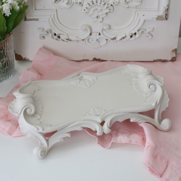 猫脚 ディスプレイトレー 飾り台 トレイ ホワイト ディスプレイトレイ