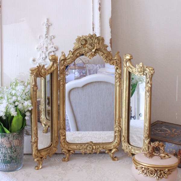 H 鏡台 メイクボックス アクセサリースタンド アンティーク調 スタンド