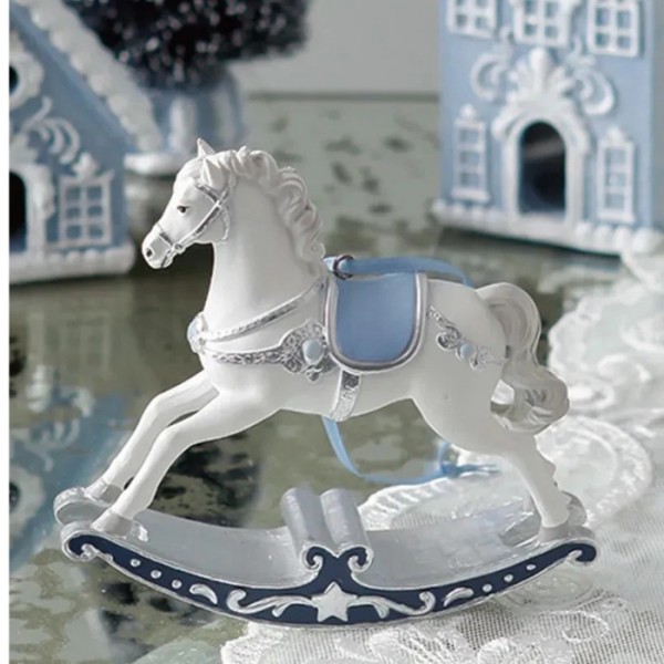 クリスマス オーナメント ロッキングホース 馬 ブルー オーナメント