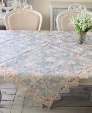 shapier　高級レース付きテーブルクロス　135x230　アイボリー shapier 高級レース付きテーブルクロス 135x230 アイボリー